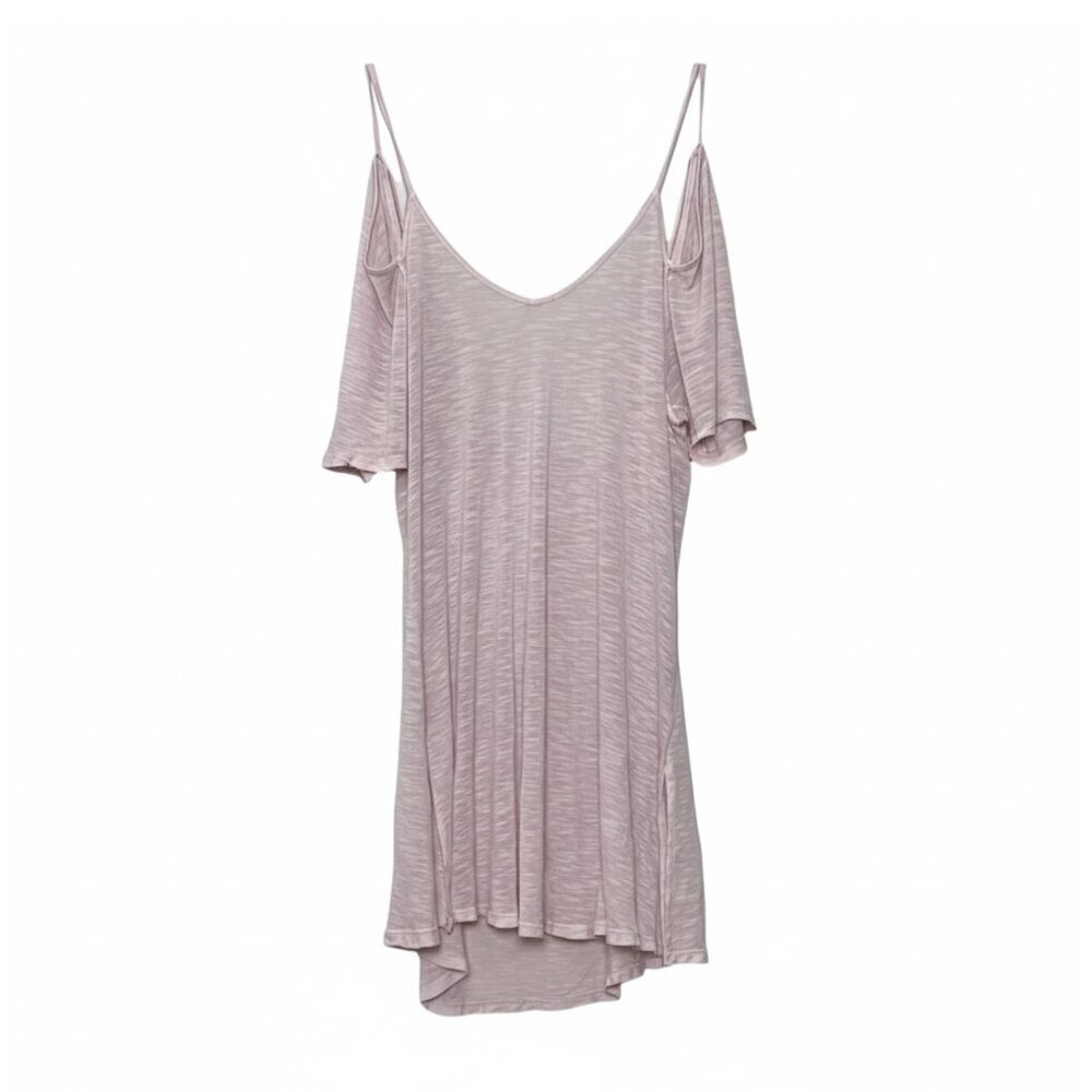 NWT C&C California Cold Shoulder Semi-Sheer Pink Tunic Top Sz. M